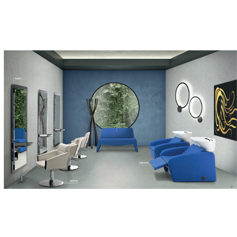 NIGHT Coiffeuse murale LED - Ambiance Salon de Coiffure - Malys Equipements