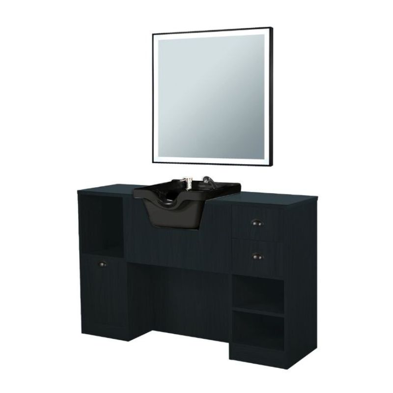 OKE 9 98 Dressing table with basin - Black wood
