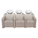  ALBA SOFA VIBROMASSAGE 3-Sitzer-Shampoo-Tablett  (Becken: Blanc, Couleur de revêtement: P3 - Crème)