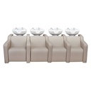 ALBA SOFA RELAX VIBROMASSAGE Bac shampoing 4 places (Cuenca: Blanc, Couleur de revêtement: P3 - Crème)